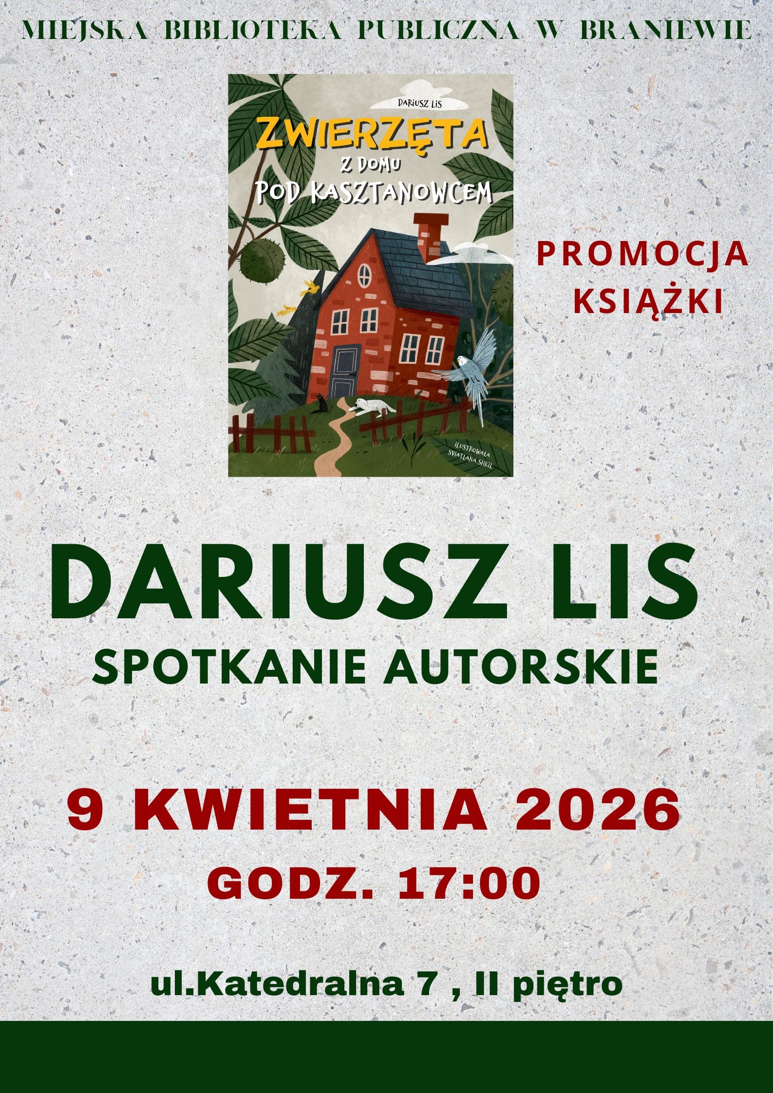 Spotkanie z autorem książki „Zwierzęta z domu pod kasztanowcem”